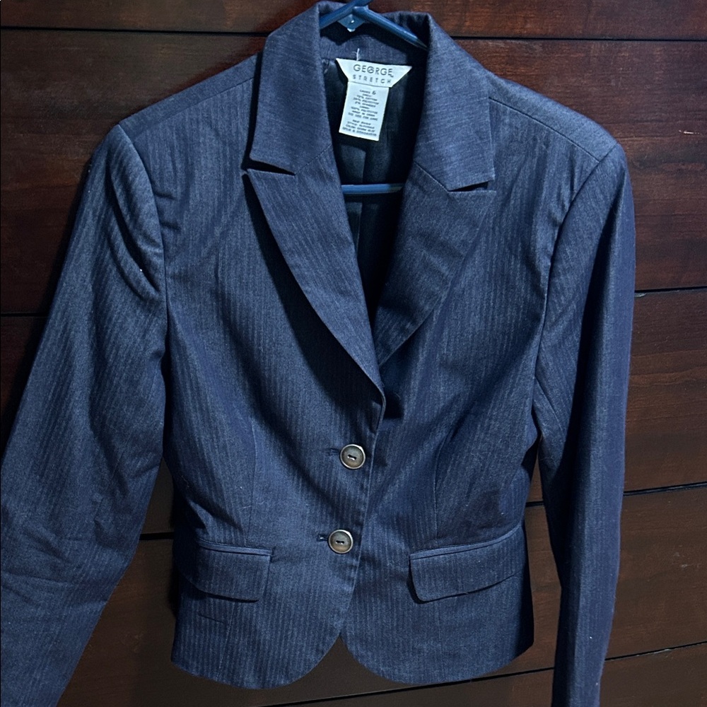 George Women's Dark Blue Pinstripe Blazer and pants